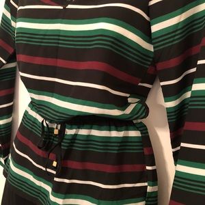 Michael Kors L/S Striped Tunic Blouse